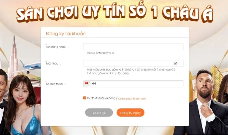 Đăng Ký GA6789: Hướng Dẫn Chi Tiết Từ A - Z 2 Giao diện đăng ký GA6789